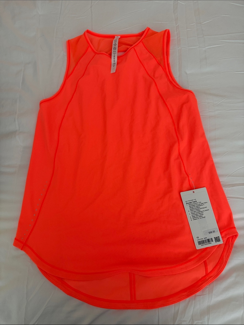 lululemon athletica Neon Coral Sleeveless Tank Top
